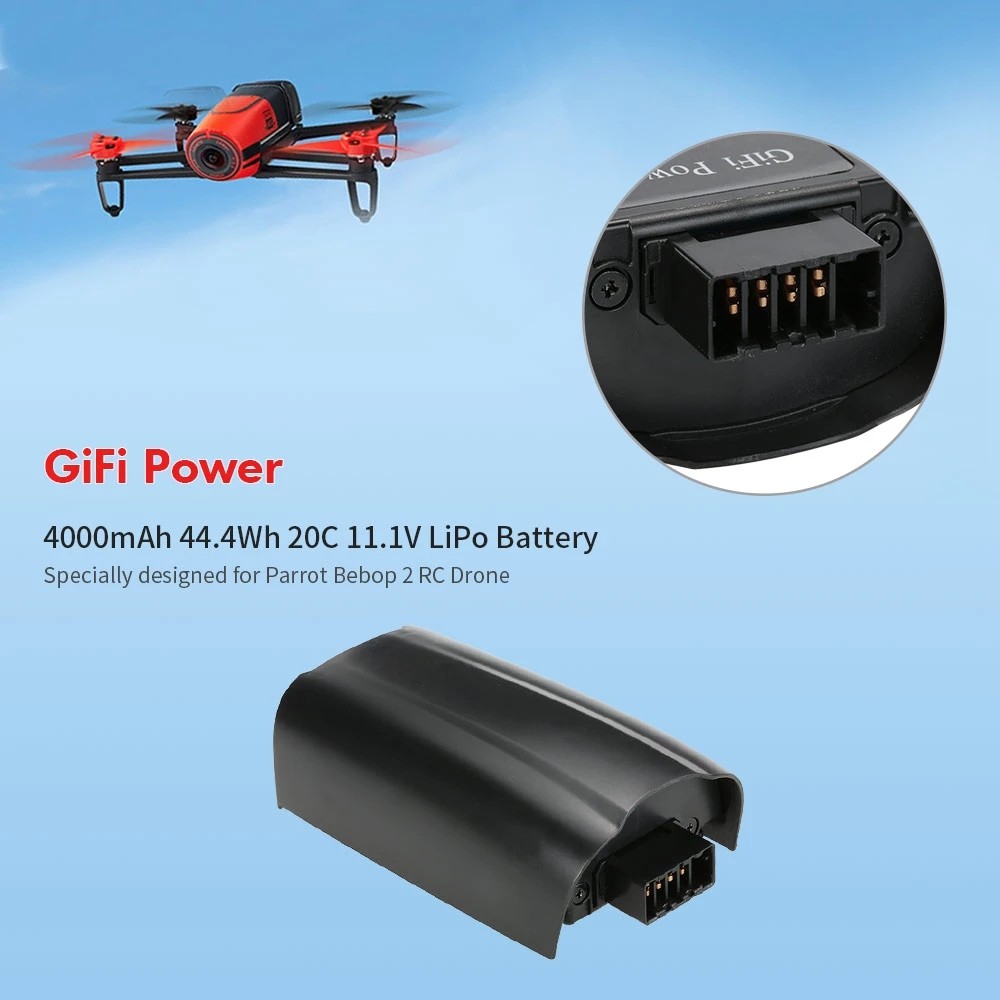 BARU Lipo Battery 4000mah 11.1v High Capacity Rechargeable Battery Pack For Parrot Bebop 2 Drone Lar