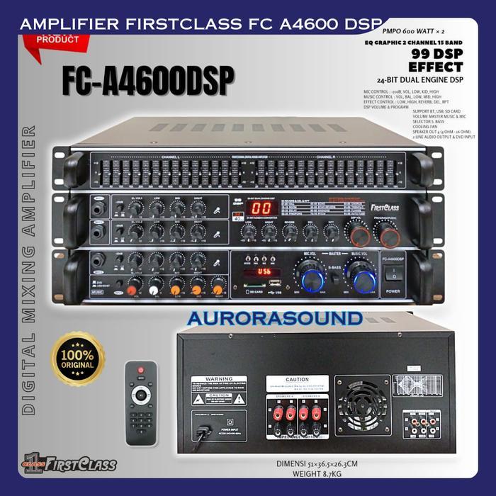 POWER AMPLIFIER FIRSTCLASS FC A4600 DSP DIGITAL KARAOKE PROFESSIONAL AMPLI FCA4600DSP BLUETOOTH