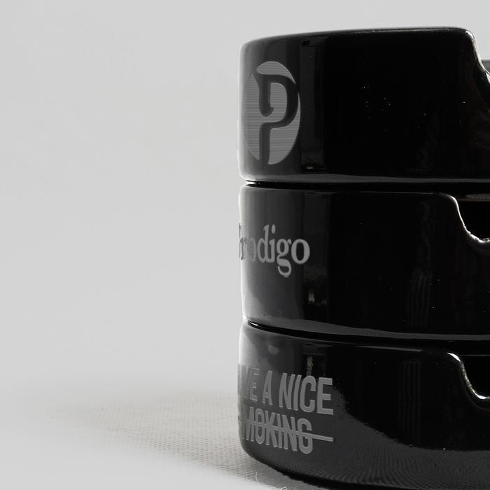 ASBAK KERAMIK GLOSSY GRAFIR ASHTRAY HITAM PRODIGO BASIC