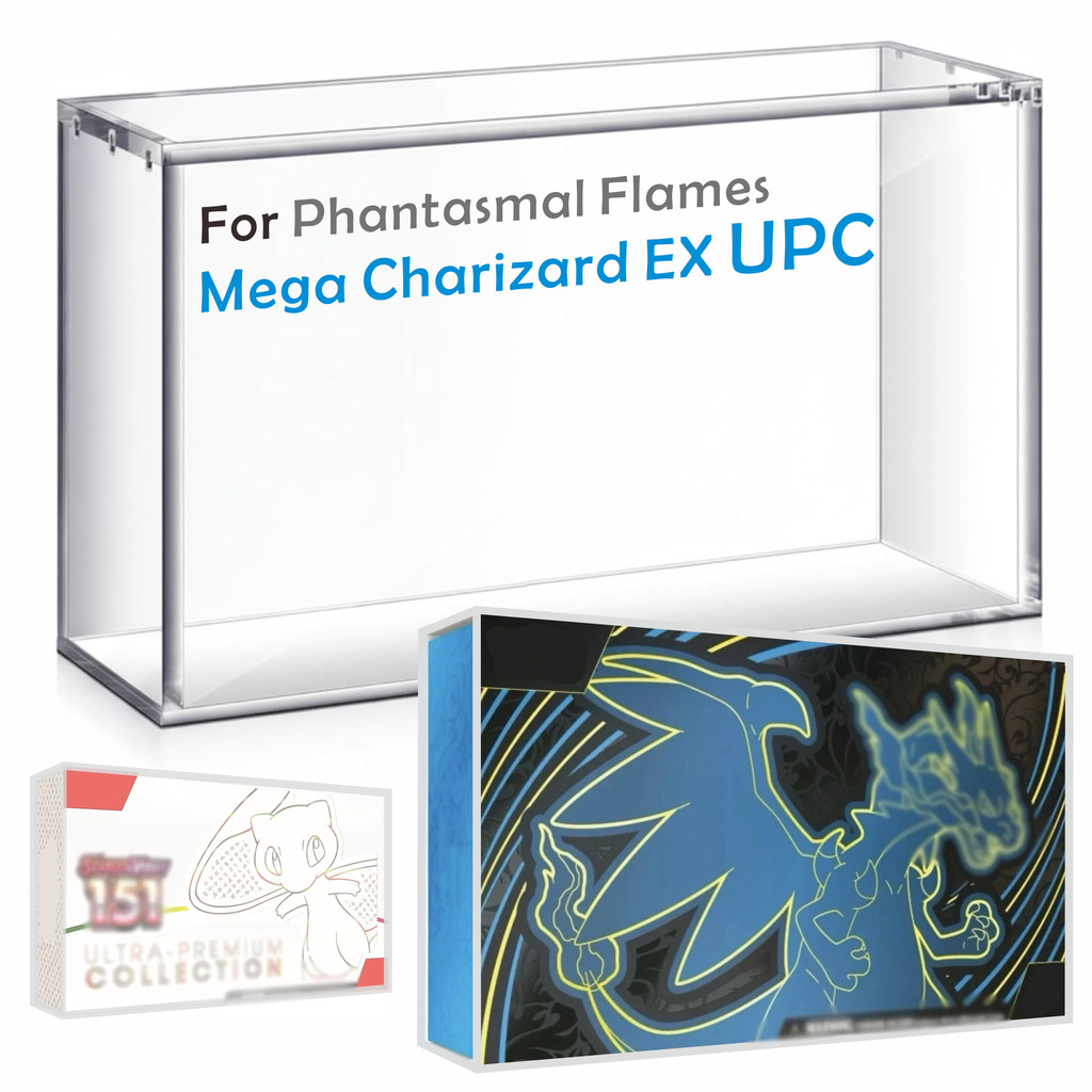 Mega Charizard EX UPC Acrylic Magnetic Display Case 5mm Thick For Mega Charizard EX UPC / S&V 151