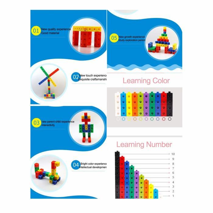 [Capt] Mainan Edukasi Anak Balok Kubus Belajar Berhitung & Permainan Susun Banan Balok Kubus Warna -