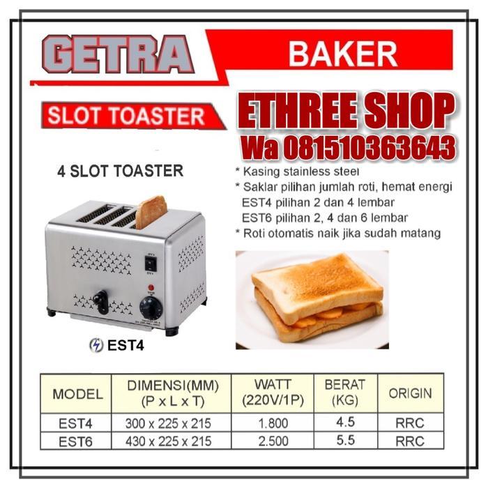 [] GETRA EST4 - EST 4 - TOASTER - PEMANGGANG ROTI 4 SLOT - PRAKTIS