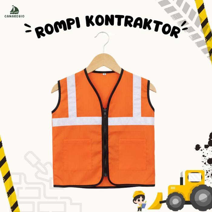 Baju Profesi Anak Kontraktor Kostum Rompi Pekerja Proyek