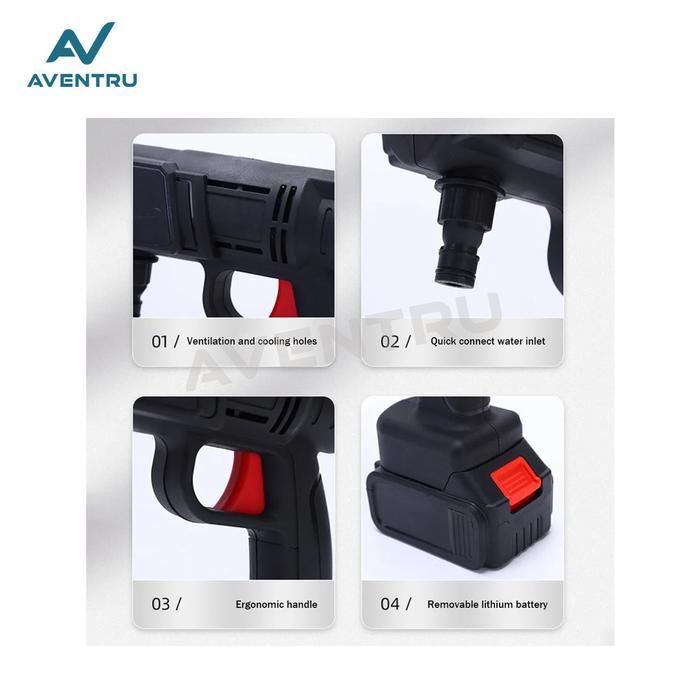 SET ALAT CUCI MOBIL PORTABLE JET WASHER WATER SPRAY GUN CORDLESS