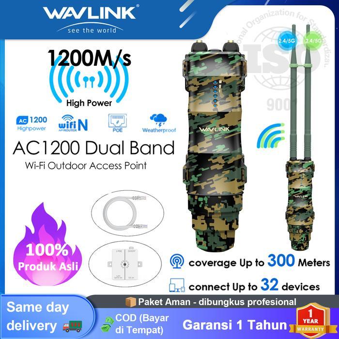 WAVLINK New Camouflage AC1200 wifi repeater - Penguat Sinyal WiFi Jarak Jauh Dual Band, Access Point