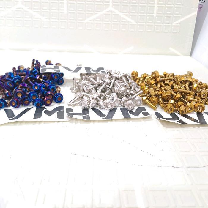 "New" isi 20 baut body yamaha probolt 2 kunci chrom 2kunci motor mio j mio soul jupiter z force 1