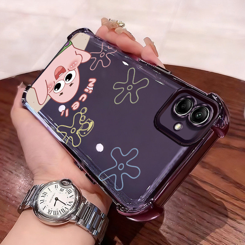 Casing Hp Untuk Samsung Galaxy A04 M04 F04 A04E Case Bintang animasi pink Bening Tebal Cesing siliko