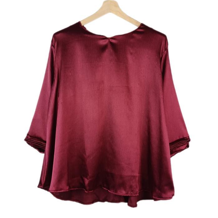 s7 Atasan BLus BIG SIZE SATIN CREDENZA PREMIUM POLOS Terbaru Lengan 7/8 SUPER JUMBO XXXXXL LD 130 CM