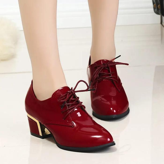 Aerostreet - Sepatu Boots Heels Wanita Kasual Sexy 5Cm Korea Pesta