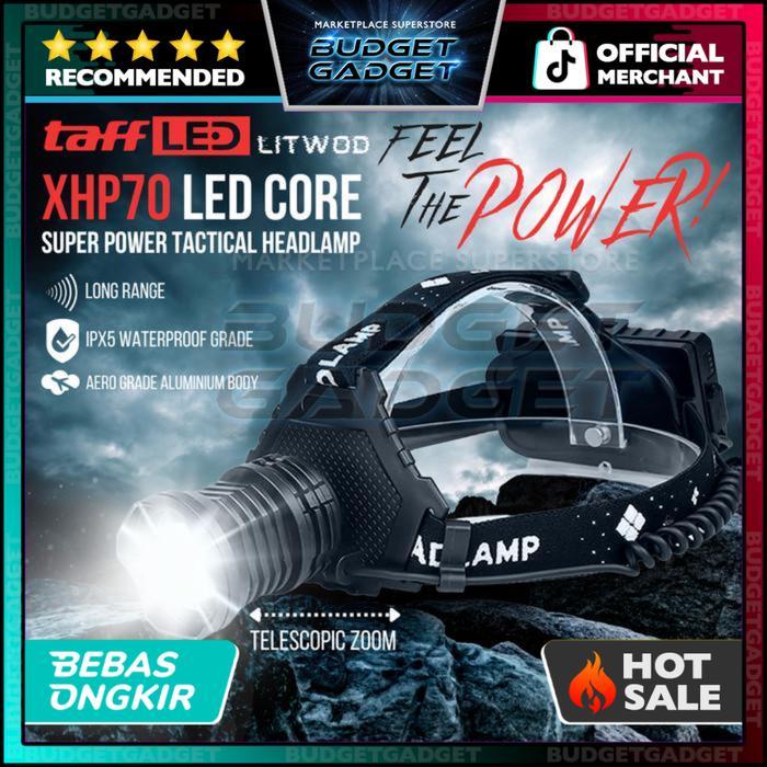 Consina - Senter Headlamp LED XHP70 8000 Lumens P70 Lampu Kepala Outdoor Camping