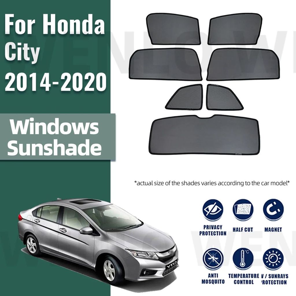 For Honda City Sedan 2014-2020 Front Windshield Frame Curtain Magnetic Car Sunshade Shield Rear Side