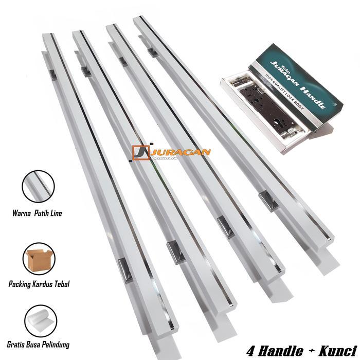 Gagang Pintu Satu Set 1 Meter - Handle Pintu Stainless Panjang - Pegangan Pintu Set Kunci