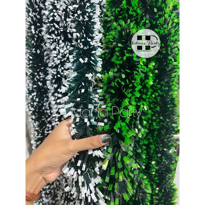 Slinger Tinsel Xmas / Hiasan Pohon Natal / Slinger Hijau Tebal