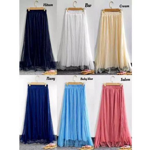 Stok Baru Rok Plisket Tutu Long Skirt korean Style Rok Tile Wanita Terbaru Rok TUTU Terkini Bawahan