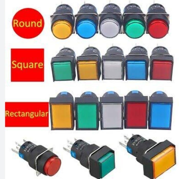 Tab Push Button Lamp 16Mm Spring Return Led 2No+2Nc