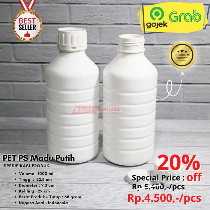 BOTOL PLASTIK 1 LITER PET PS MADU MINUMAN TUTUP SEGEL