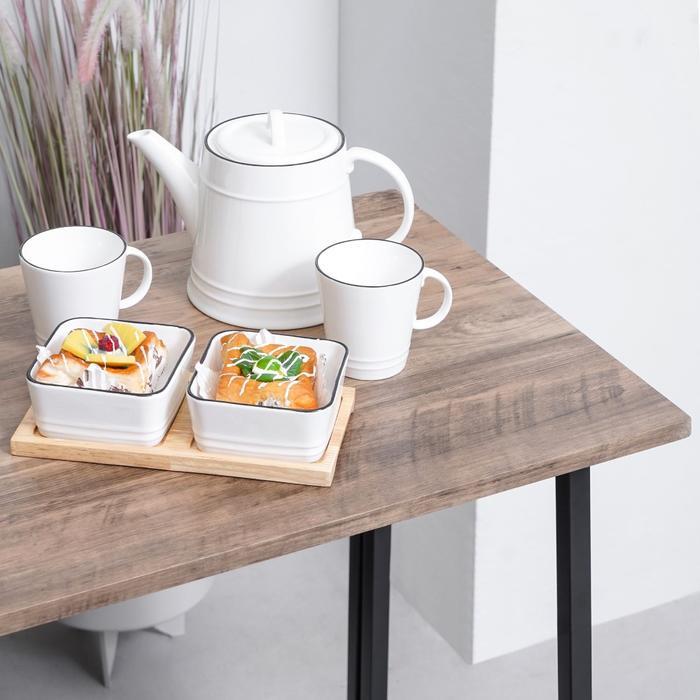 Informa Lexi Set Meja Makan Lipat 2 Bangku - Cokelat Walnut Kursi Dan Meja Taman Foldable Garden