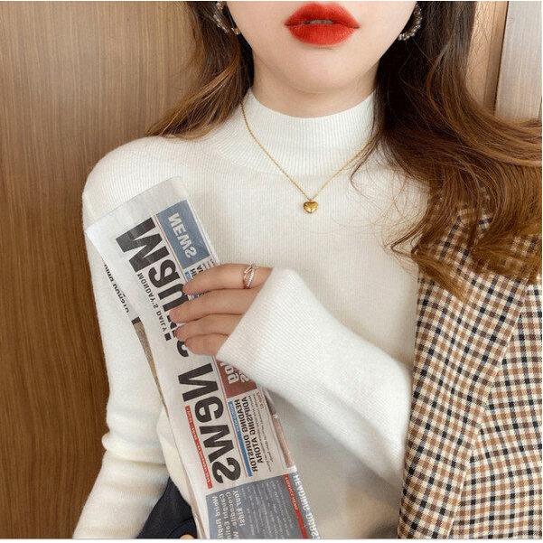 cnm AJW [TC] Atasan Rajut Turtleneck Wanita Lengan Panjang Iner Rajut Turtleneck Knit Baju Dalaman