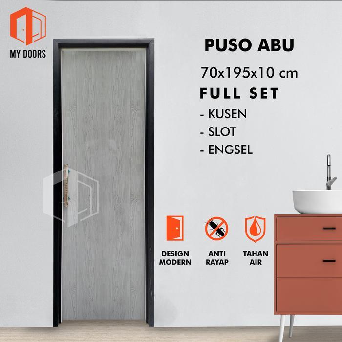 PROMO PINTU KAMAR MANDI PVC BAHAN TEBAL POLOS MINIMALIS DENGAN HANDLE MEWAH