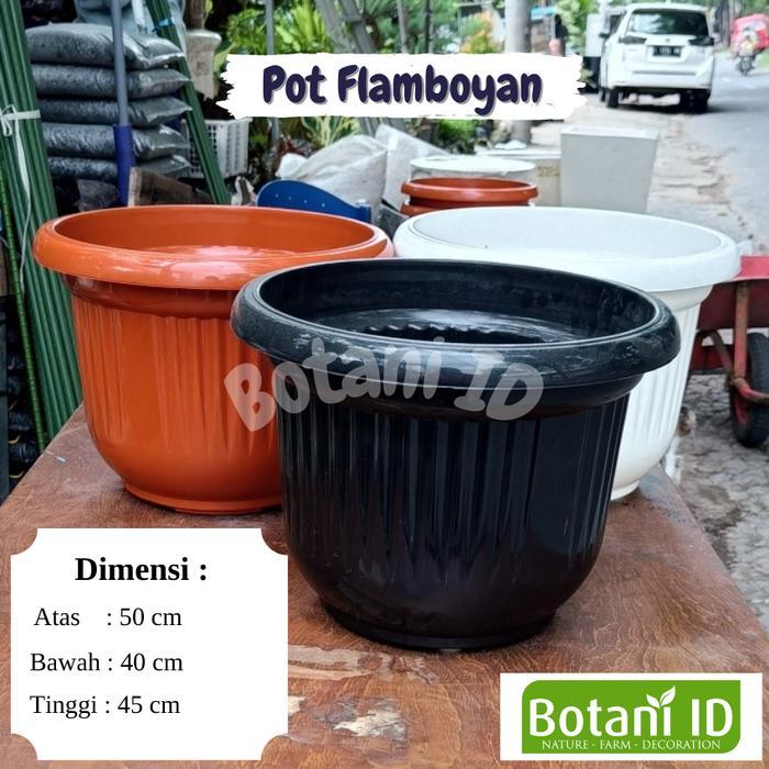 Pot Flamboyan Tanaman Hias Pot Besar Plastik Bunga Tanaman Hias 50cm