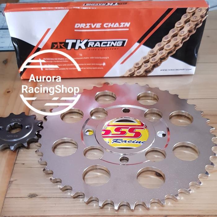 Gear Set Sss Tiger Revo / Tiger Lama & Rantai Tk 520 Hs Gold