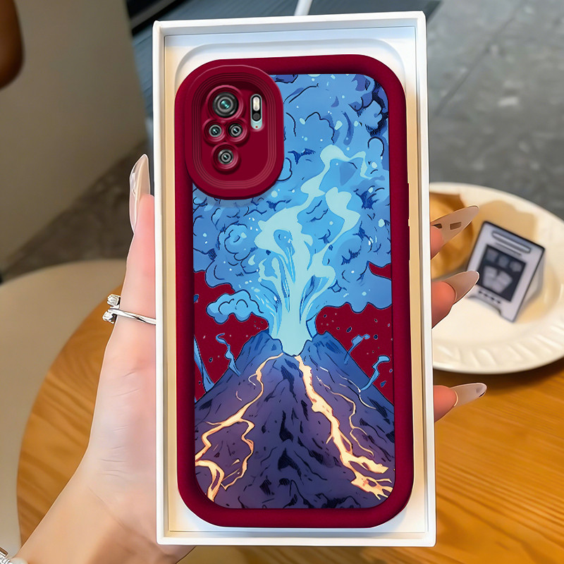 Casing Hp untuk Xiaomi Redmi Note 10 Note 10s Note 10 Pro Max POCO M5s Case Gunung Berapi Biru Kasin