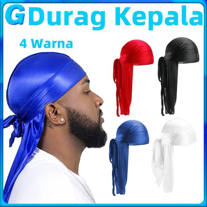 Durag Bandana Ikat Kepala Durag Bandana Hip Hop Ekor Panjang Topi Du-Rag Ikat Kepala Breathable