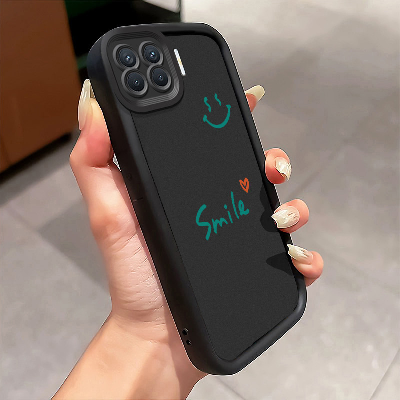Casing Hp OPPO A93 F17 Pro OPPO Reno 4F Reno 4 Lite Case Simple smile lucu Kasing silikon Cesing Bag