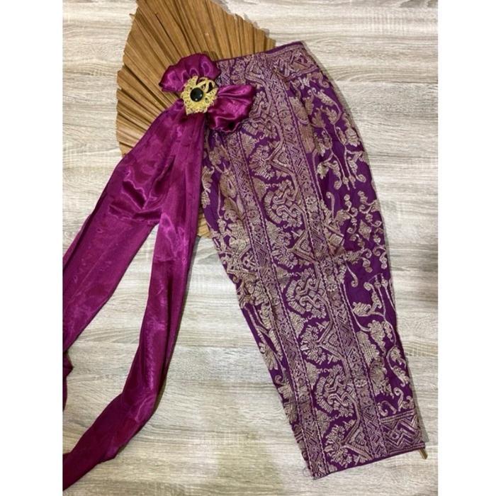 Kamen Bordir Premium Benang Emas V2 Set Sldng/Kamen Jadi/Rok Bali/Songket Pasti Diskon