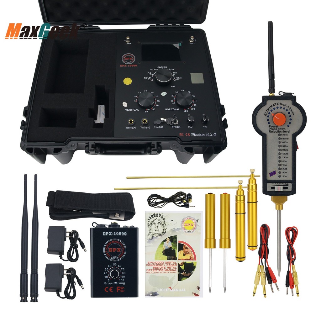 DISKON Maxgeek Long Range Gold Metal Detector Finder Scanner EPX-10000 Underground Gold Treasure Hun
