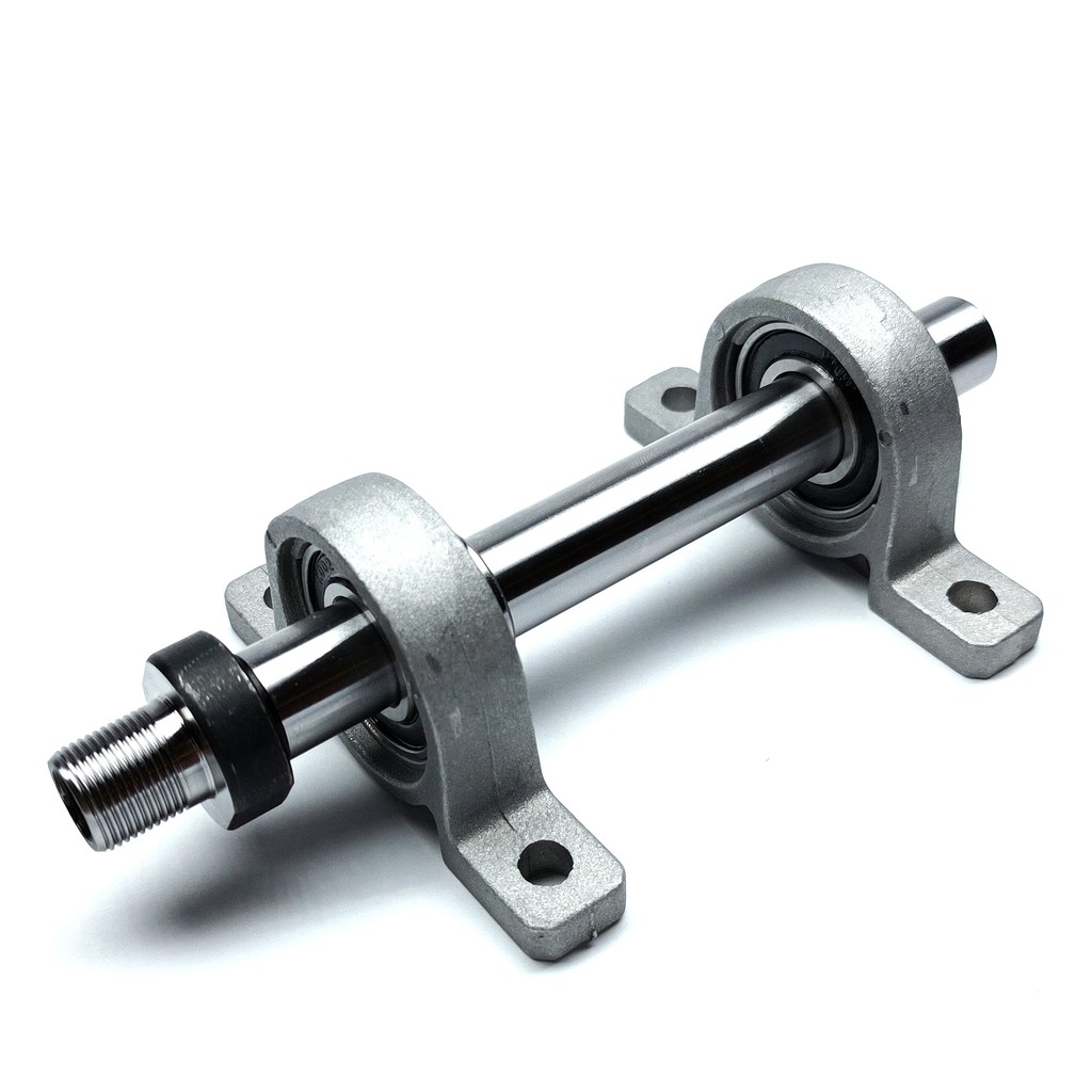 Hollow M14x1mm M14 Benang Poros Spindel 2 Bantalan DIY Mesin Bubut Kayu Pemotong Headstock Cocok Min