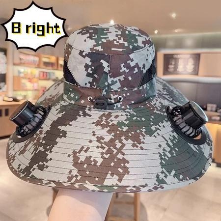 Topi Matahari Anti UV Visor Topi Surya Kipas Ganda Topi Masker Army Luar Ruangan Hiking Topi Pantai