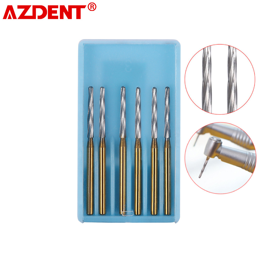 PROMO HARI INI  AZDENT 6Pcs Dental Surgical Carbide Tungsten Bone Cutters Finishing Burs FG Bur 28mm