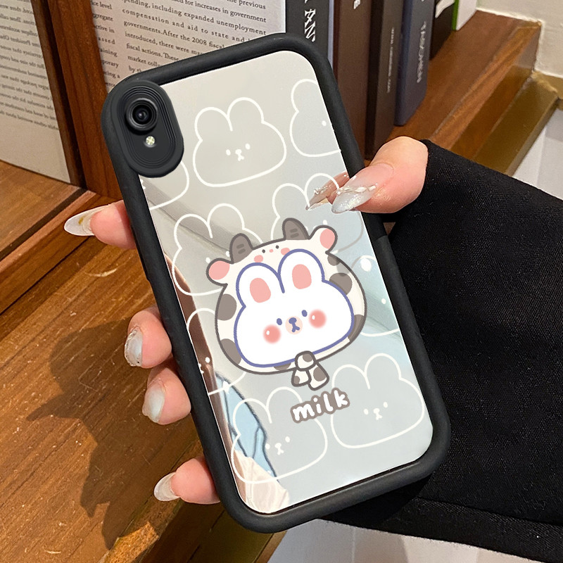 Casing Hp Untuk VIVO Y91C Y90 Y1s Case Kelinci sapi yang lucu Kasing ponsel Cesing Scrub Silikon Sof