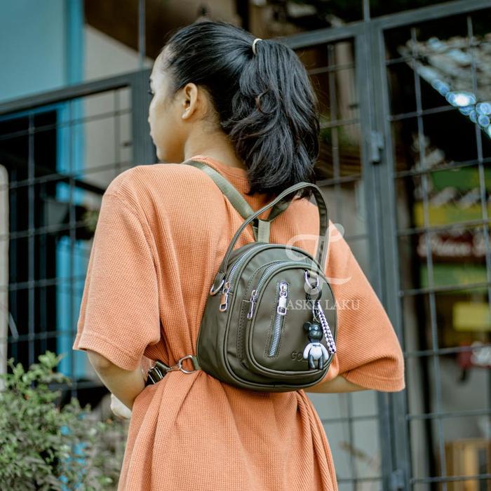 Elizabeth - - Ransel Fashion Import Wanita Tas Mini Multi Fungsi Tas Gendong Wanita Fc03 Hitam Kulit