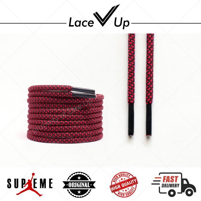 ASLI Tali Sepatu Yeezy 350 V2 Bred Shoelaces - Red/Black READY STOCK