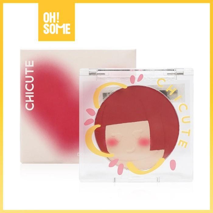 OHSOME CHICUTE Double Color Blush On Makeup Pemerah Pipi Wajah Segar 4g