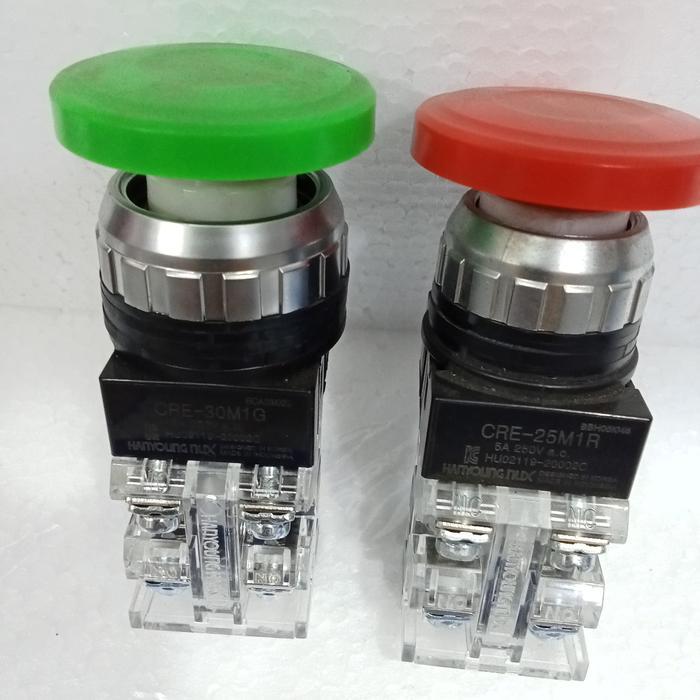 push button no nc 25mm merah hijau