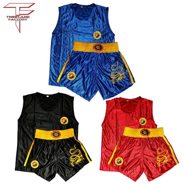 Baju Wushu Sanda Motif Bordir Naga, Wushu sanshou Size S - XXL