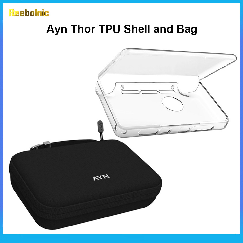 Reebolnic Ayn Thor TPU Shell and Black Bag for Dual Screen Flip Game Console AYN THOR Official