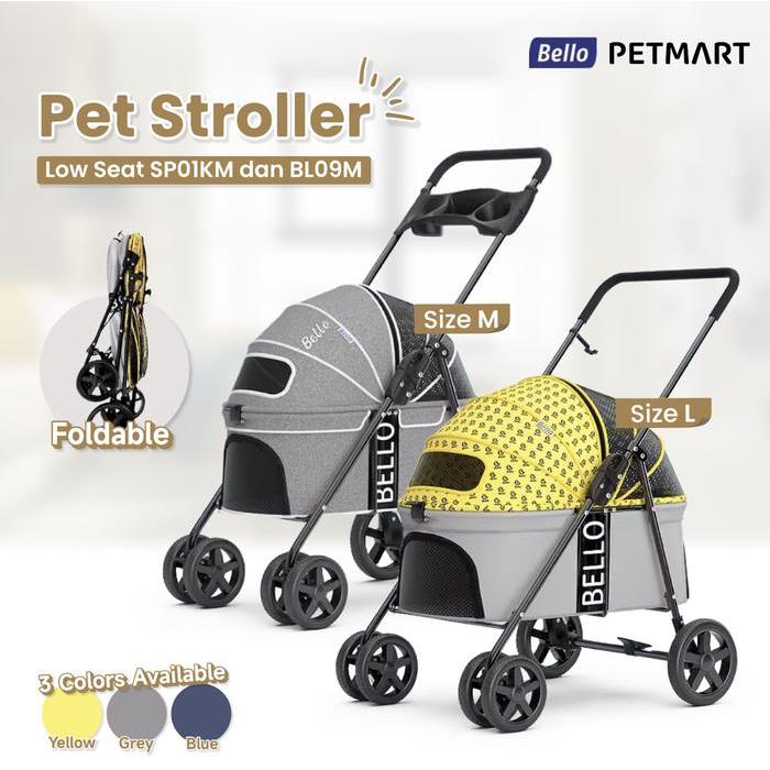 Bello Pet Stroller Foldable Low Seat