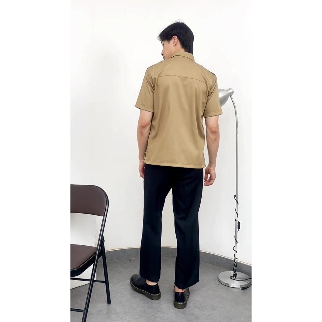 Kemeja Pria PDL Tactical Seragam Lengan Pendek Safari PDH Warna Biru