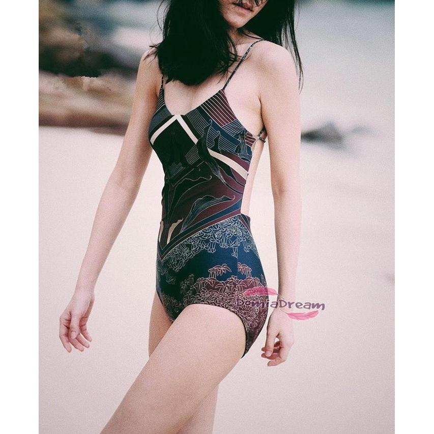 Bikini One Piece Wanita Motif Batik Premium