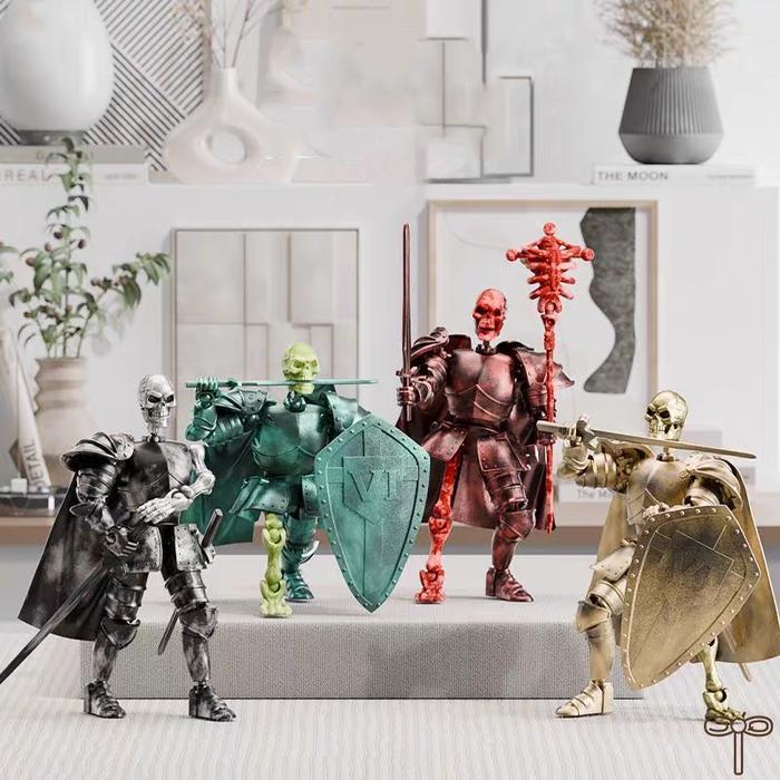 Ksatria Kerangka Dummy 13 Action Figure 3D Print Movable Action Figurines Ksatria Romawi Medieval