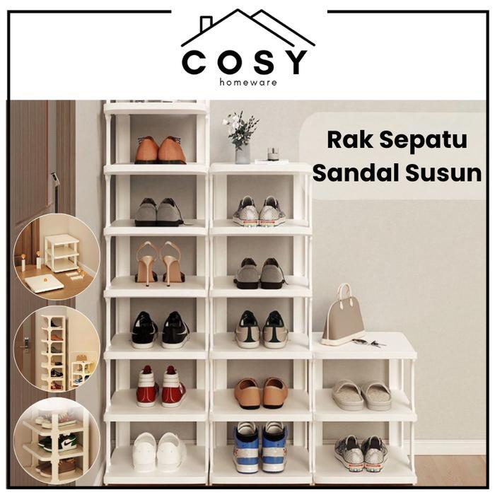 COSY Rak Sepatu Sandal Susun Minimalis Kuat Kokoh Kualitas tinggi / Rak Sepatu Mudah Rakit Estetik /