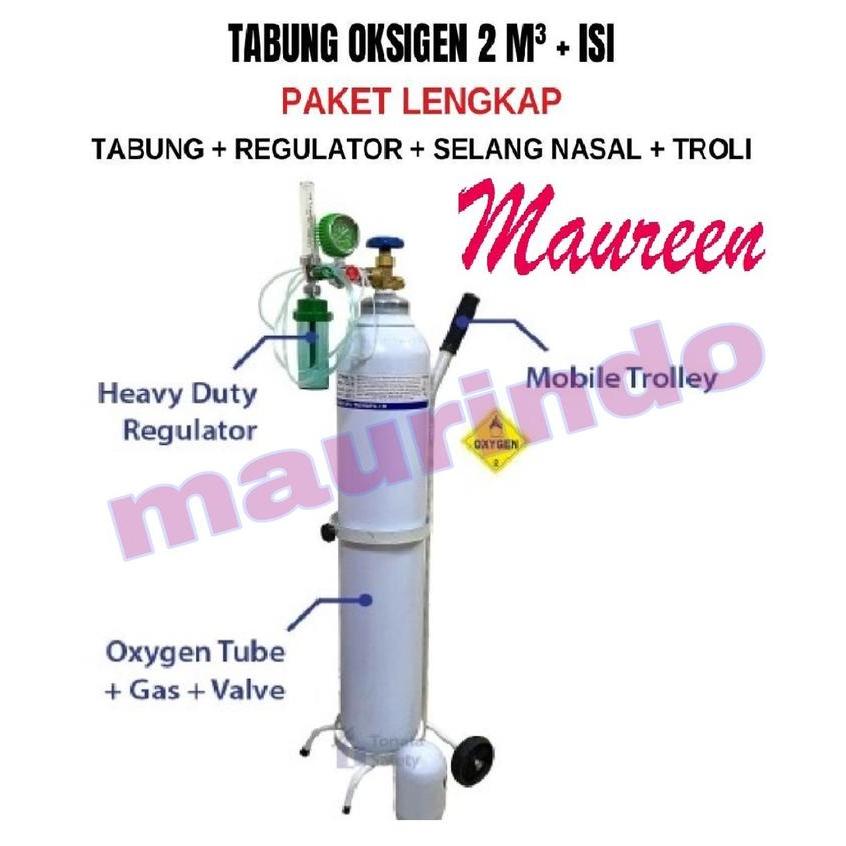 Ready Tabung Oksigen 2M3 Lengkap Komplit Siap Pakai Tabung 2 m3 Isi Full