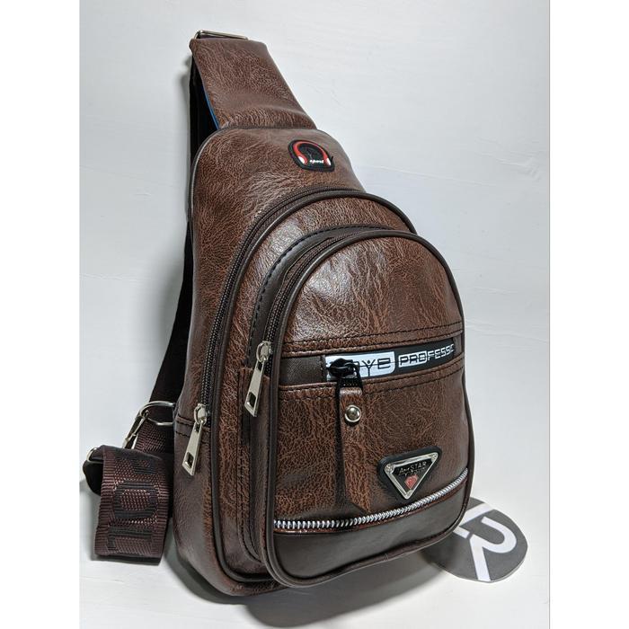 Visval Top - Slingbag Pu Leather Original Tas Selempang Pria Tas Kulit