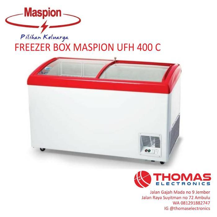 FREEZER BOX MASPION UFH 400 C CHEST FREEZER KACA 400 L GARANSI RESMI