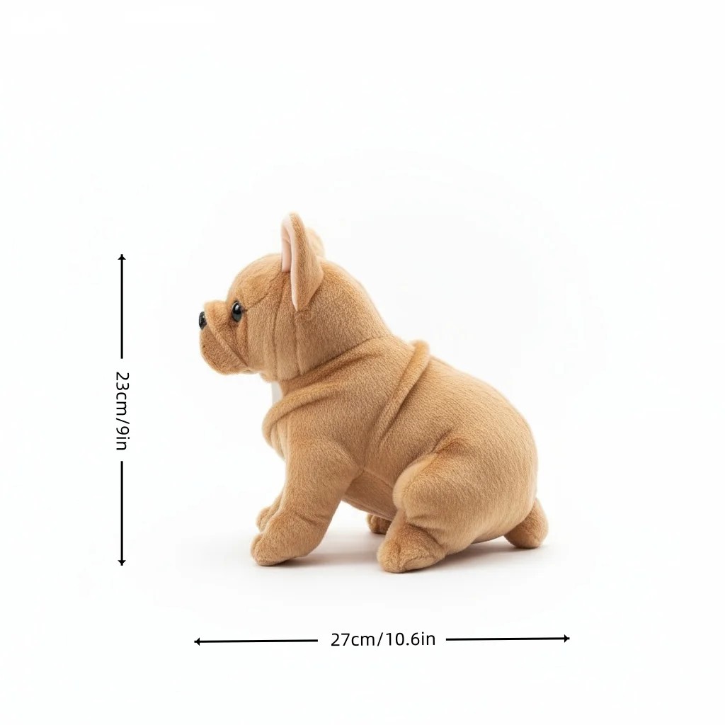 Realistic Bulldog Plush Stuffed Animal - Kids Gift, Dog Toy for Children