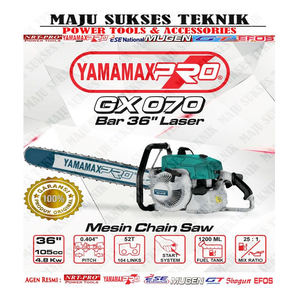 YAMAMAX PRO GX 070 Chainsaw 36 inch  Mesin  Gergaji Potong Pohon Senso Gergaji Kayu 36Inch GX070